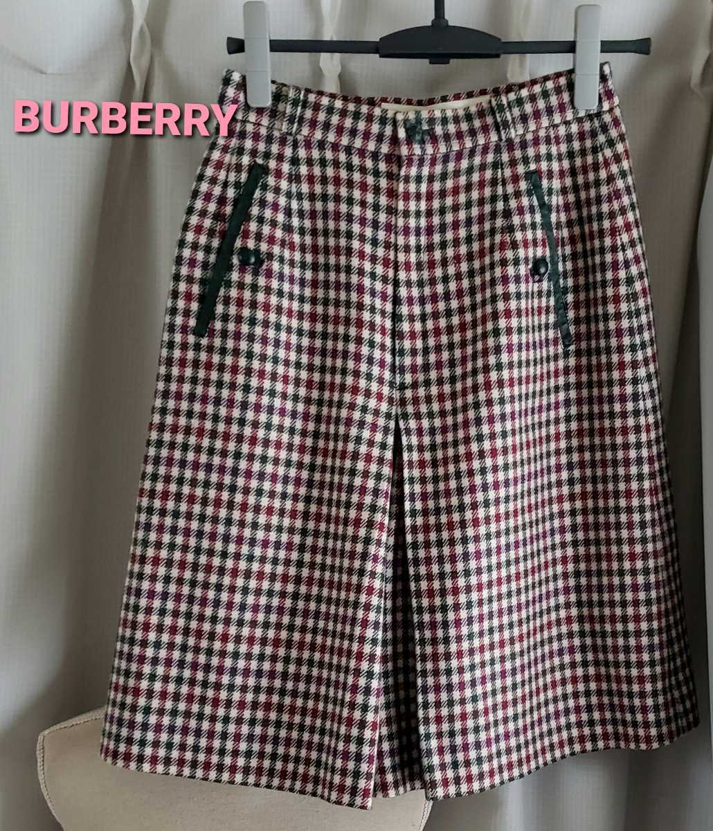  very beautiful goods BURBERRY pretty culotte skirt wool 