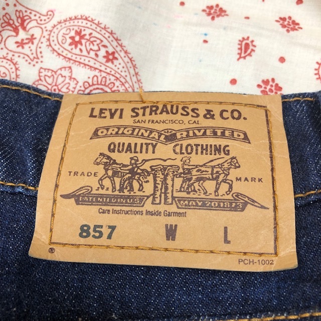 美品 90s Levis 857 フレア ブーツカットデニムパンツ 濃紺 31