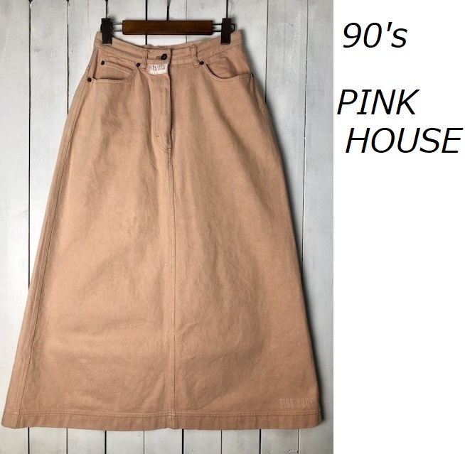 感謝価格】 L デニムロングスカート HOUSE PINK 90s ピンクベージュ