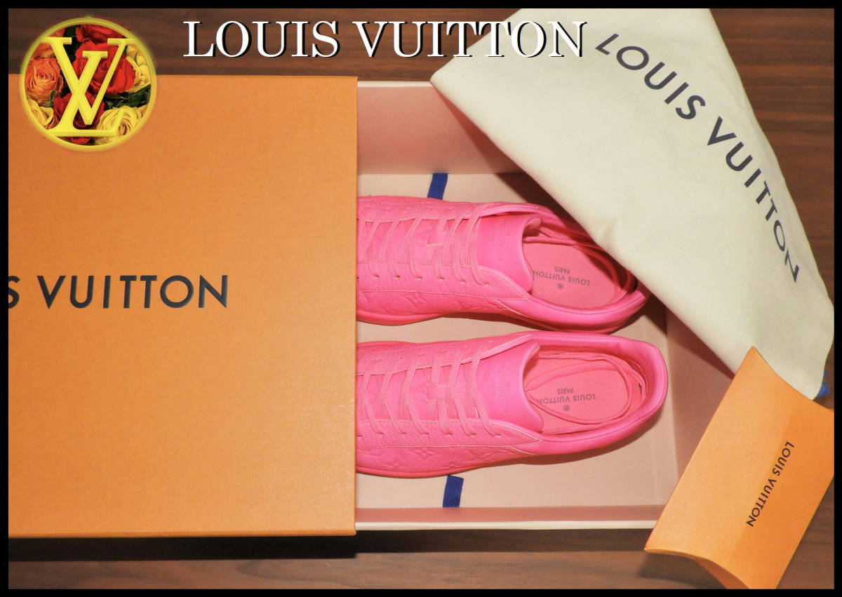 LOUIS VUITTON モノグラム レザースニーカー ルイヴィトン ローズ ピンク ローカット 靴 メンズ 7 付属品 26.0cm 新作 ＬV  ダミエ 完売品