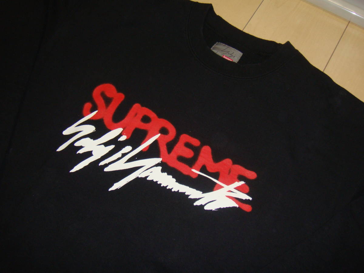 ☆supreme/yohji yamamoto☆シュプリーム×ヨウジヤマモト☆Crewneck☆Black☆クルーネック☆トレーナー☆スウェット☆XL☆中古☆_画像2