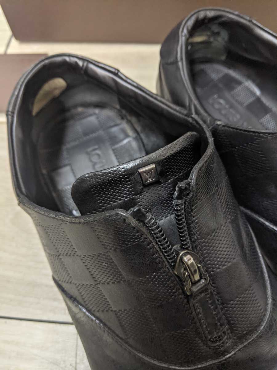 ルイヴィトン LOUIS VUITTON ビジネスシューズ 靴 レザー 本革 6M 25cm相当 黒 ブラック系 メンズ　ダミエ_画像3