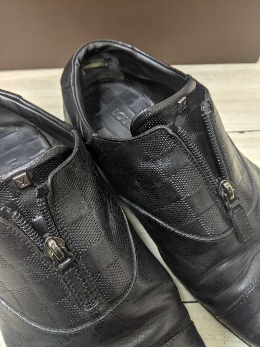 ルイヴィトン LOUIS VUITTON ビジネスシューズ 靴 レザー 本革 6M 25cm相当 黒 ブラック系 メンズ　ダミエ_画像4