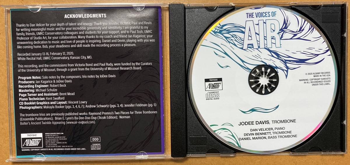 [トロンボーンCD] JoDee Davis - The Voices of Air ジョディー・デイヴィス ザ・ボイシーズ・オブ・エアー_画像3