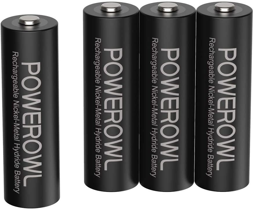 Powerowl単3形充電式ニッケル水素電池4個パック PSE安全認証 自然放電抑制 環境保護(2800mAh、?1200回循環使_画像1