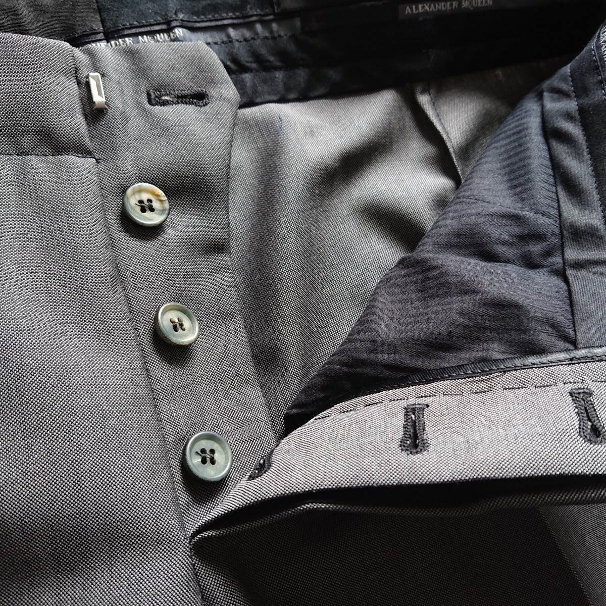 超希少 本人期 Alexander McQueen ウール×モヘア スラックス