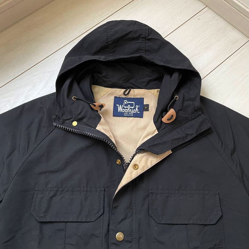 sizeS 黒 USA製 90s Woolrich ウールリッチ マウンテンパーカー オリジナル ビンテージ ブラック 希少 90年代 80s 