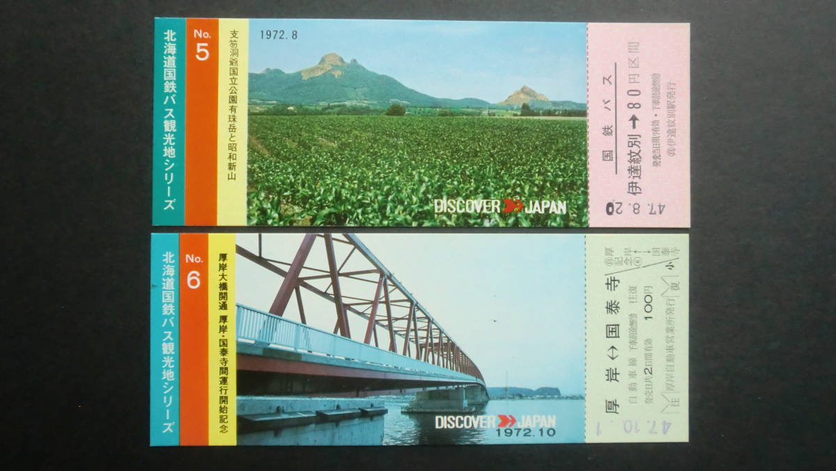 北海道国鉄バス観光地シリーズ　乗車券　8枚セット　1972年～73年　北海道国鉄バス発行_画像6