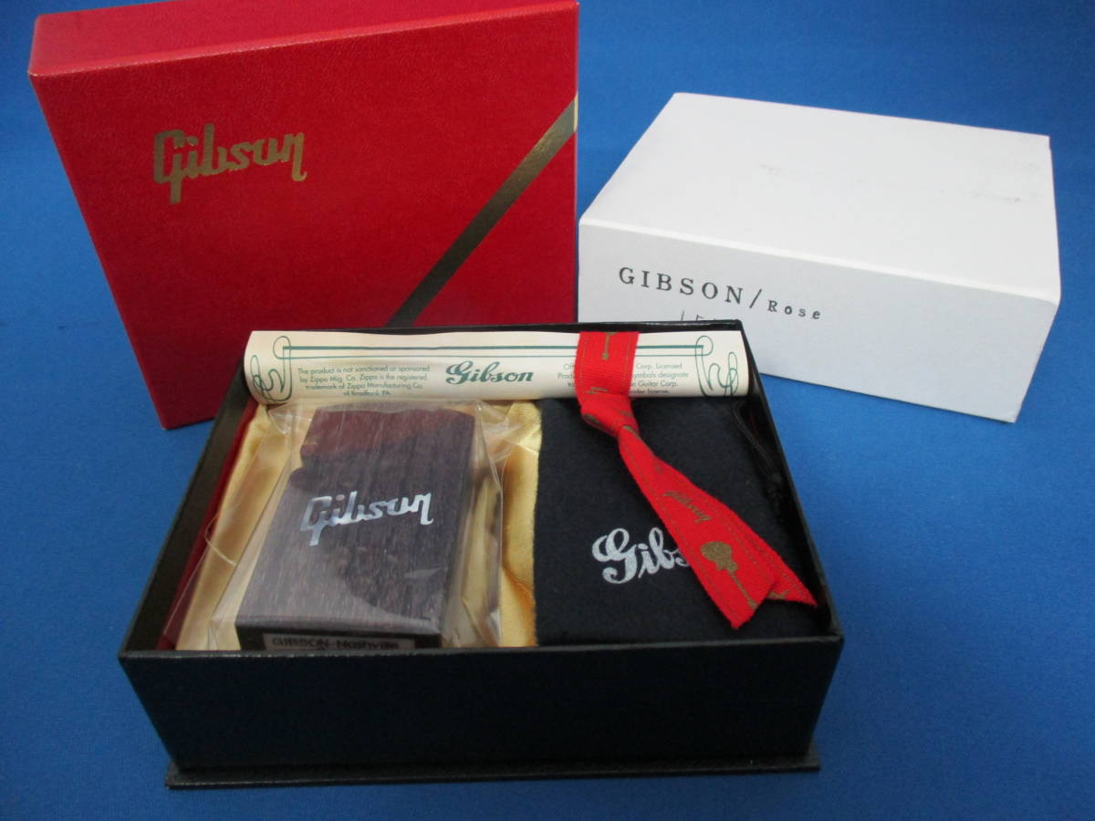 Zippo ジッポー ライター Gibson rose ギブソン ローズウッド 付属品