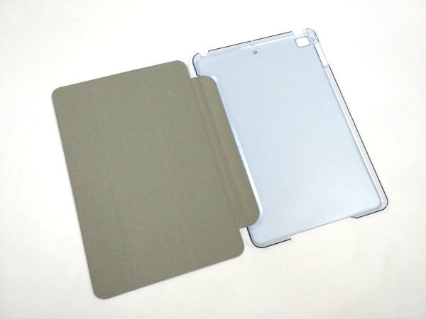 iPad mini 5用 カバー PUレザー+ハードケース 三つ折り スタンド ライトブルー_画像7
