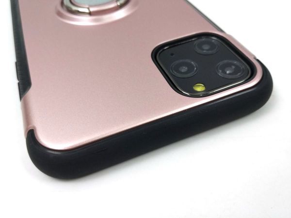 iPhone 11 Pro Max用ケース 落下防止リング付き スタンド ソフトカバー ストラップ対応 ピンク_画像6