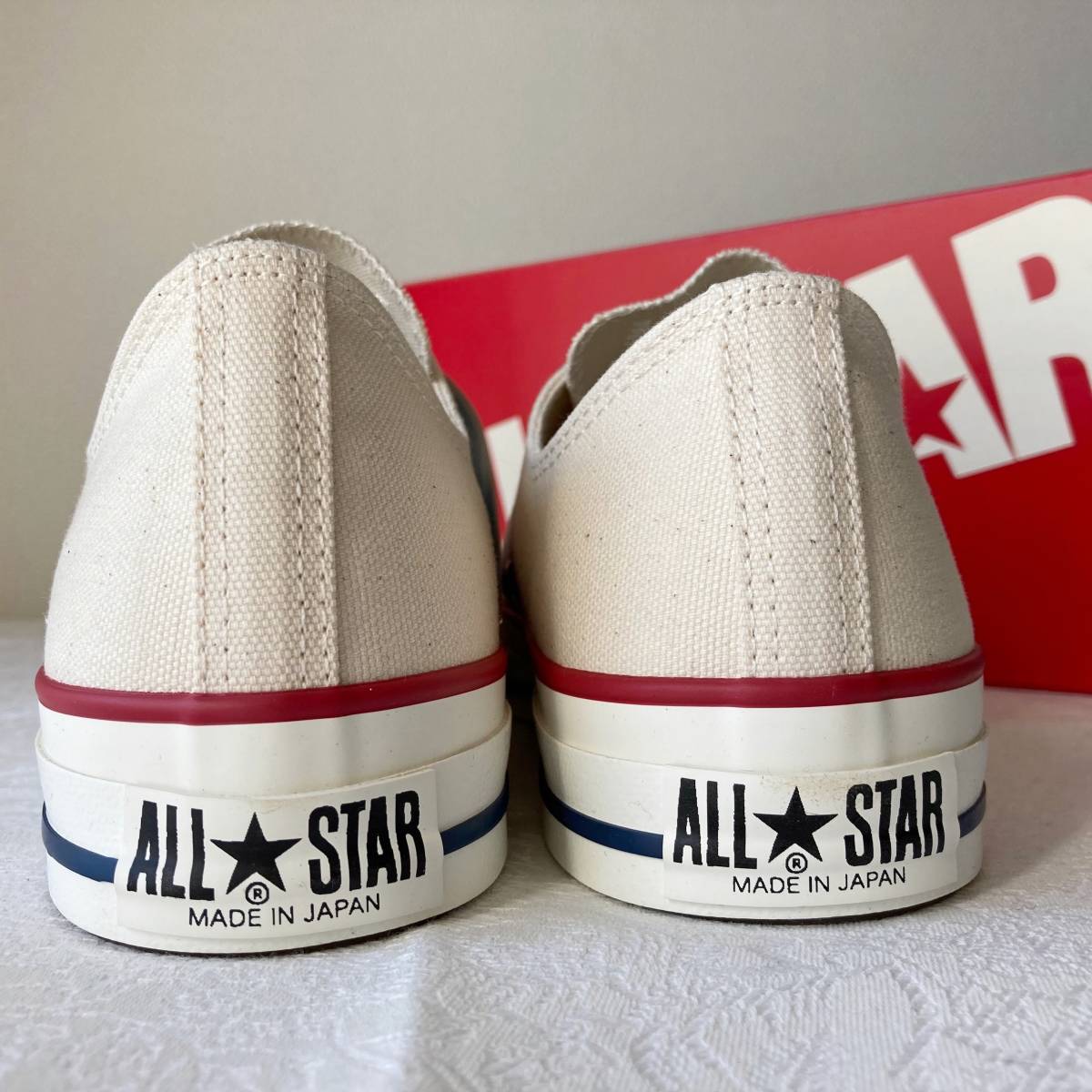 送無料 新品 箱付 CONVERSE ALLSTAR コンバース オールスター ローカット キャンバス 日本製 28.0cm J OX LO WHITE US9.5 チャックテイラー_画像4