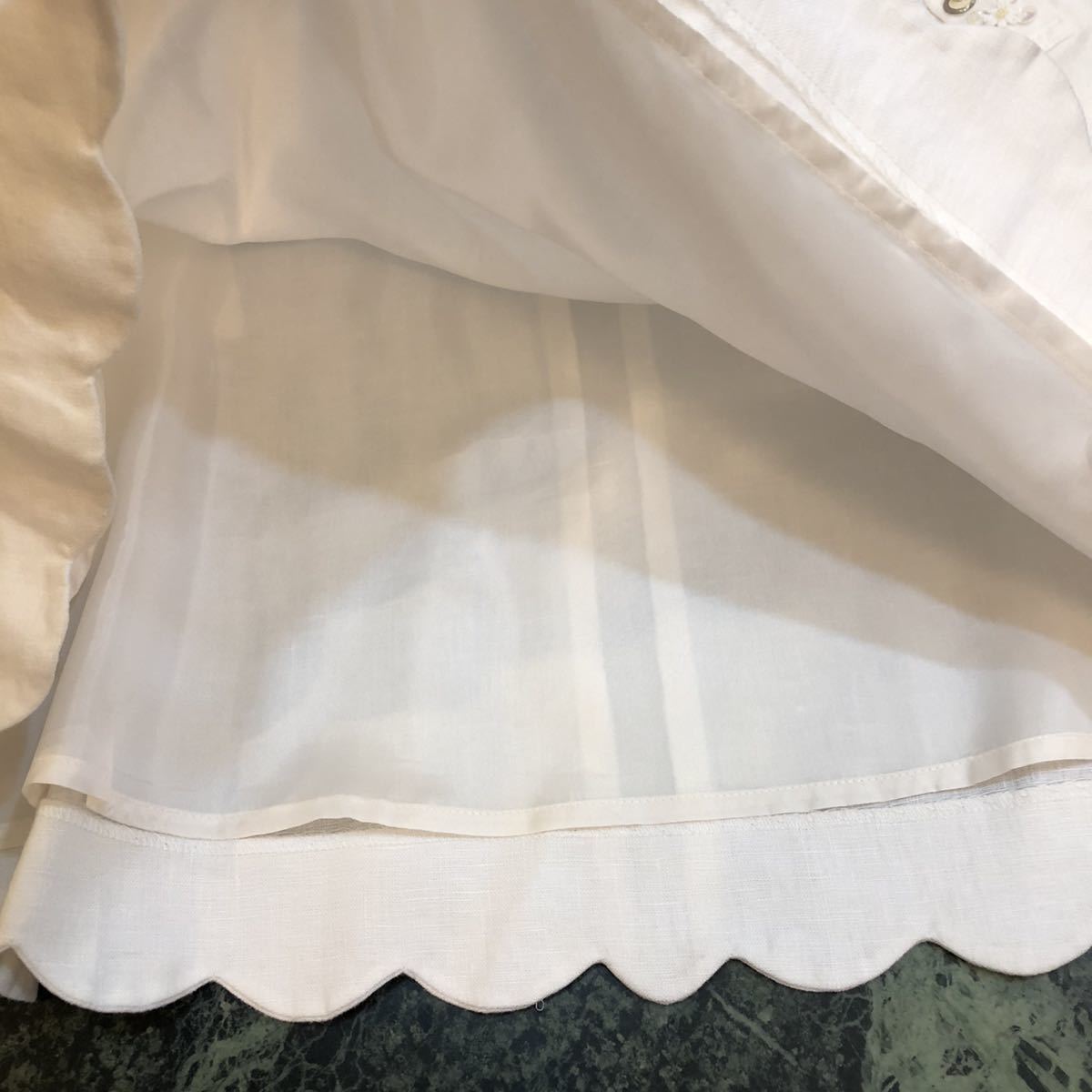 [ unused goods ]chesty* Chesty jumper skirt One-piece flax 100% white biju-1 size 