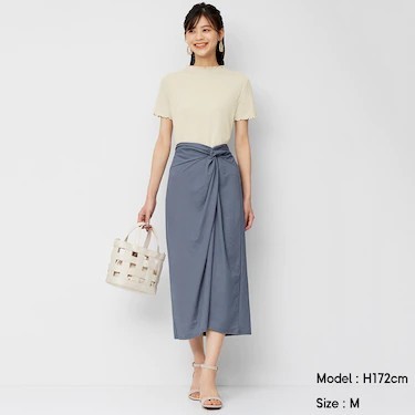 GU  ジーユー☆ノットナロースカート  サイズM  ブルー  新品未使用品
