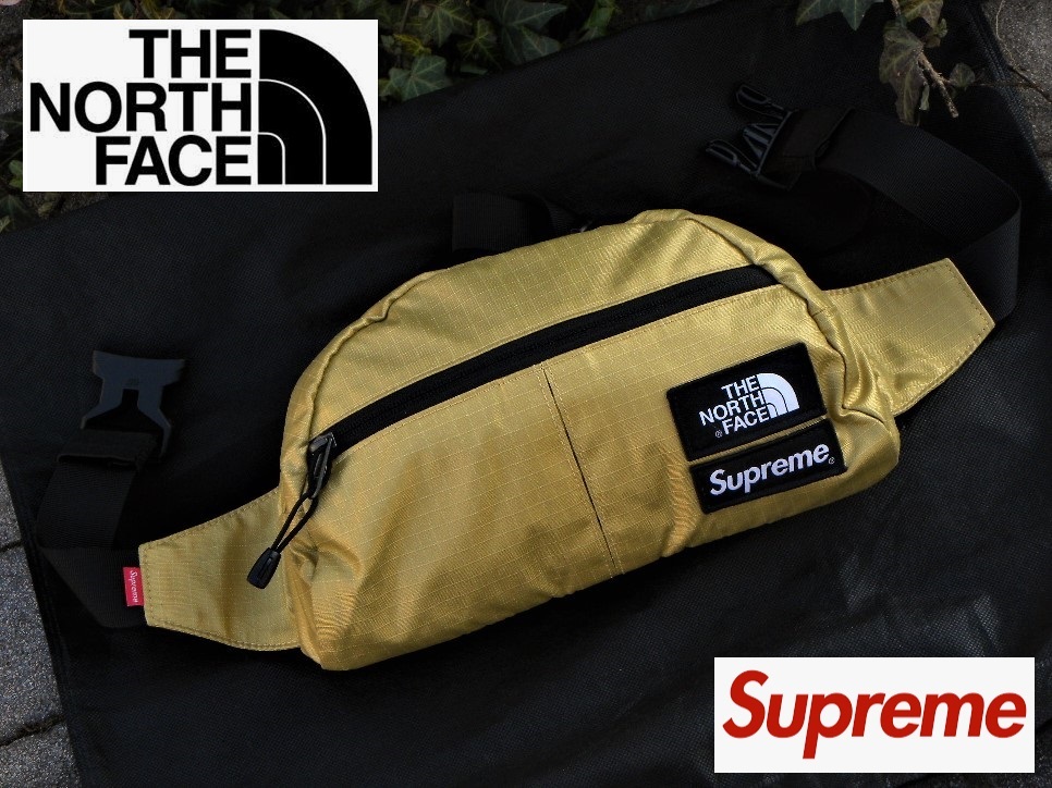 2022年春夏 Supreme TNFコラボ ウエストバッグ ゴールド シュプリーム