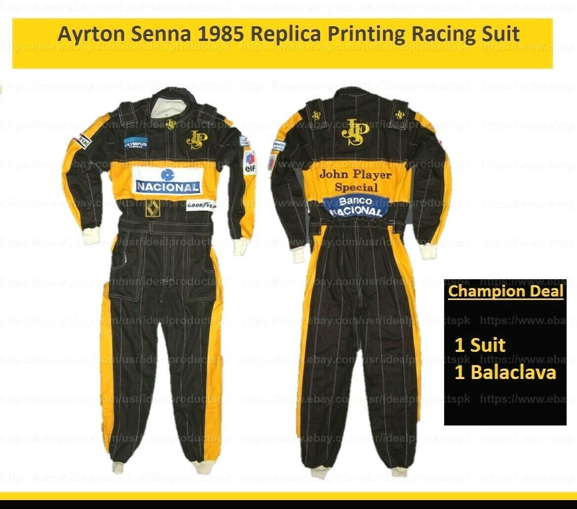海外 限定品 送料込み アイルトン・セナ F1 1985 F1 Racing Suit レーシングスーツ サイズ各種 レプリカ