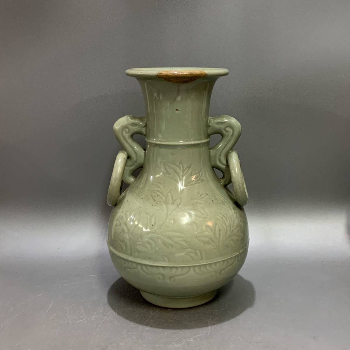 蓬66）時代　唐物　青磁花瓶　花入　花器　中国美術　_画像1