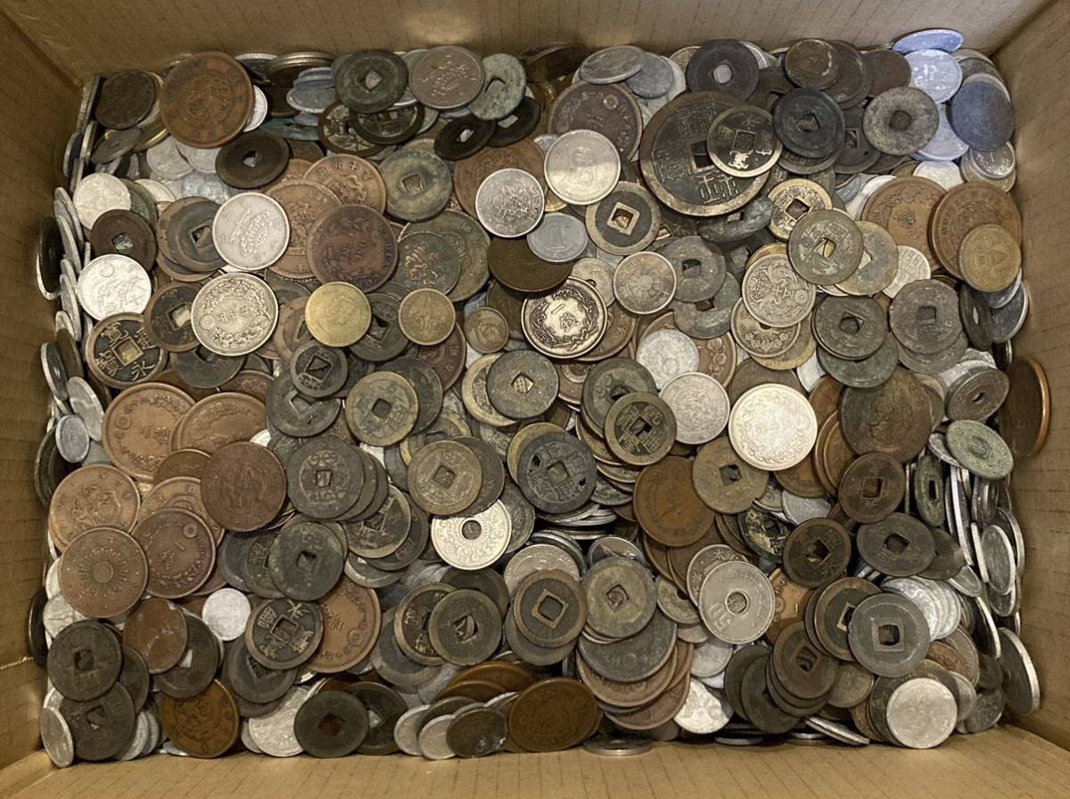 古銭 大量まとめ 硬貨 銀貨 いろいろ 穴銭 中国古銭 コイン 総重量 約