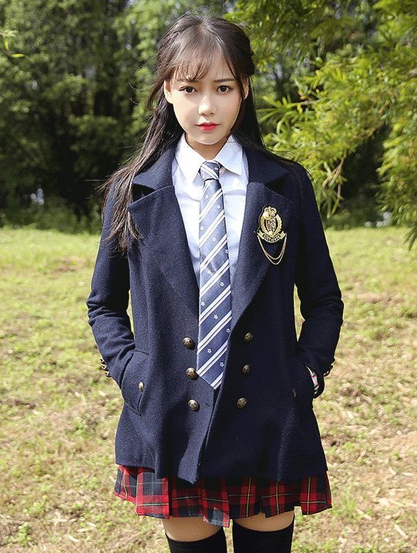 * new goods * school uniform woman autumn winter thing 5 point set high school student go in . type graduation ceremony girl type clothes jacket formal suit presentation! navy size S