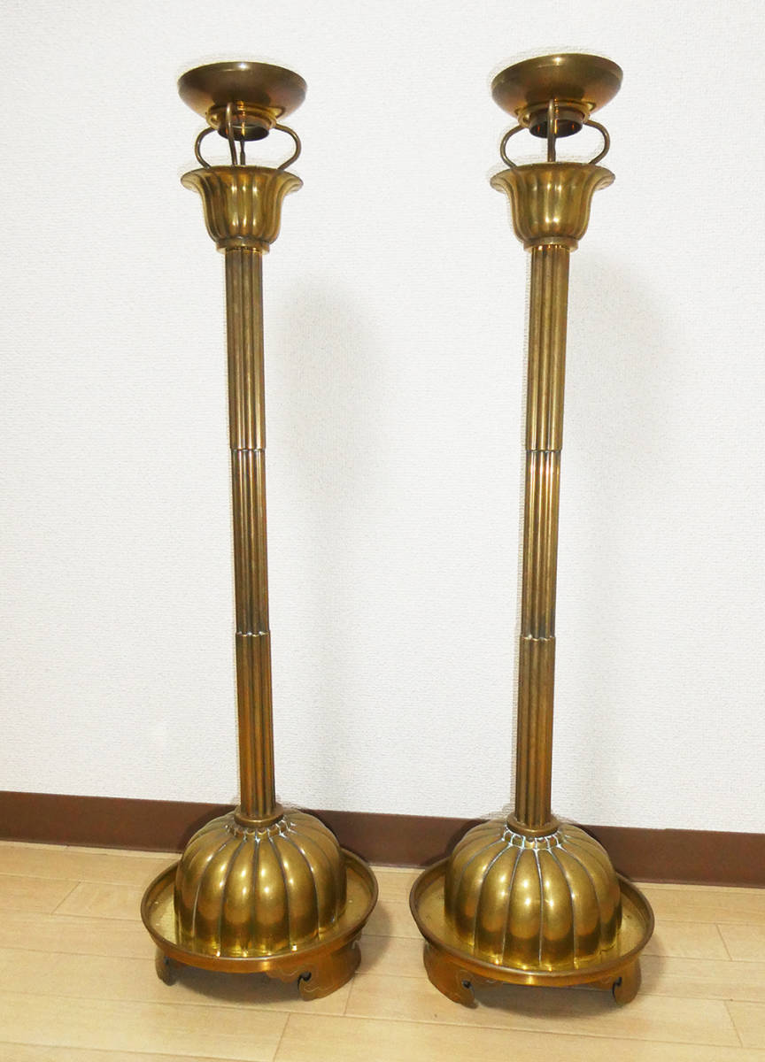 Yahoo!オークション - 菊灯 真鍮製 1対 2.5尺(75cm) 燭台 Yahoo!オークション - 菊灯 真鍮製 1対 2.5尺(75cm) 燭台