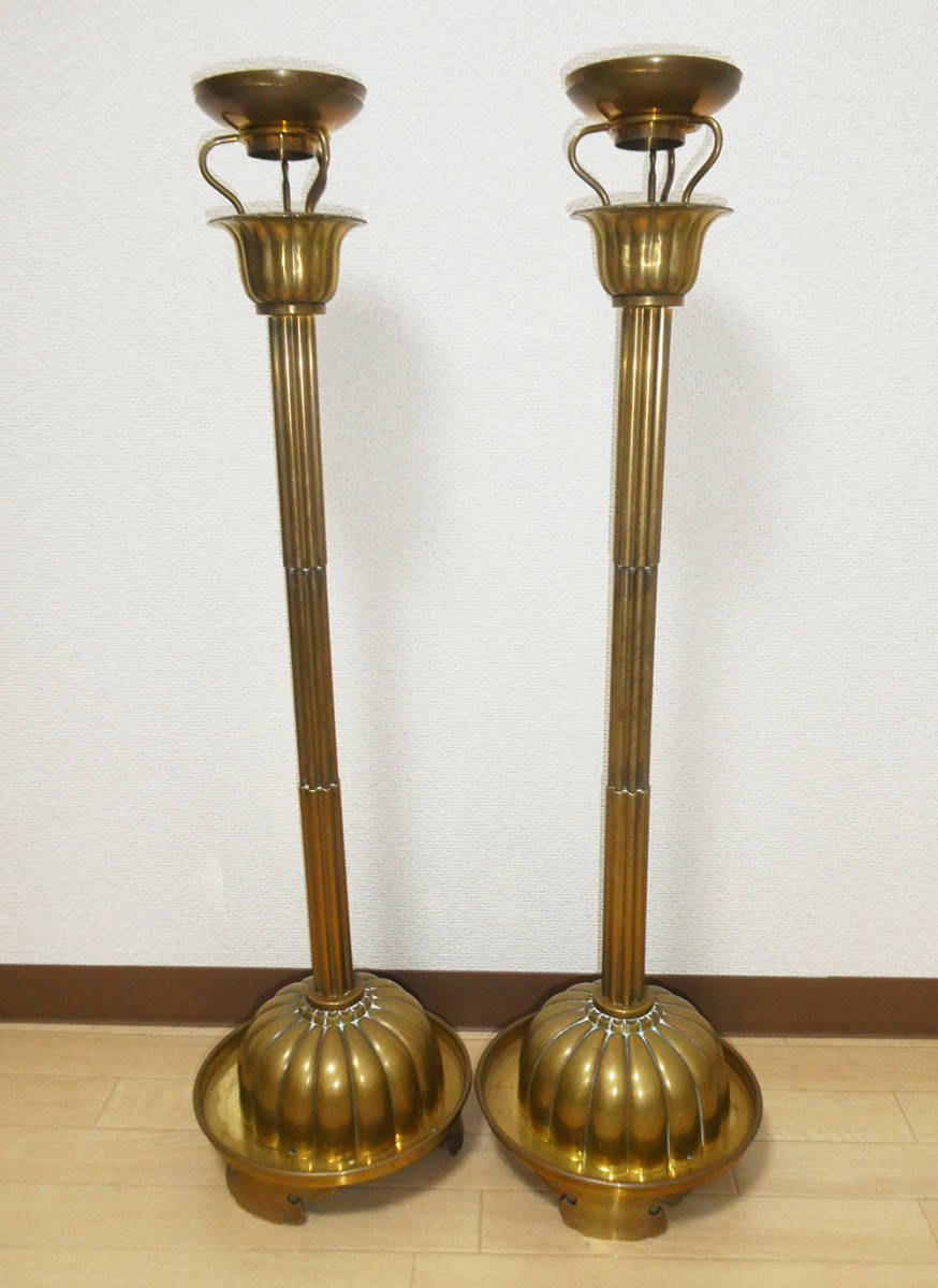 Yahoo!オークション - 菊灯 真鍮製 1対 2.5尺(75cm) 燭台 Yahoo!オークション - 菊灯 真鍮製 1対 2.5尺(75cm) 燭台
