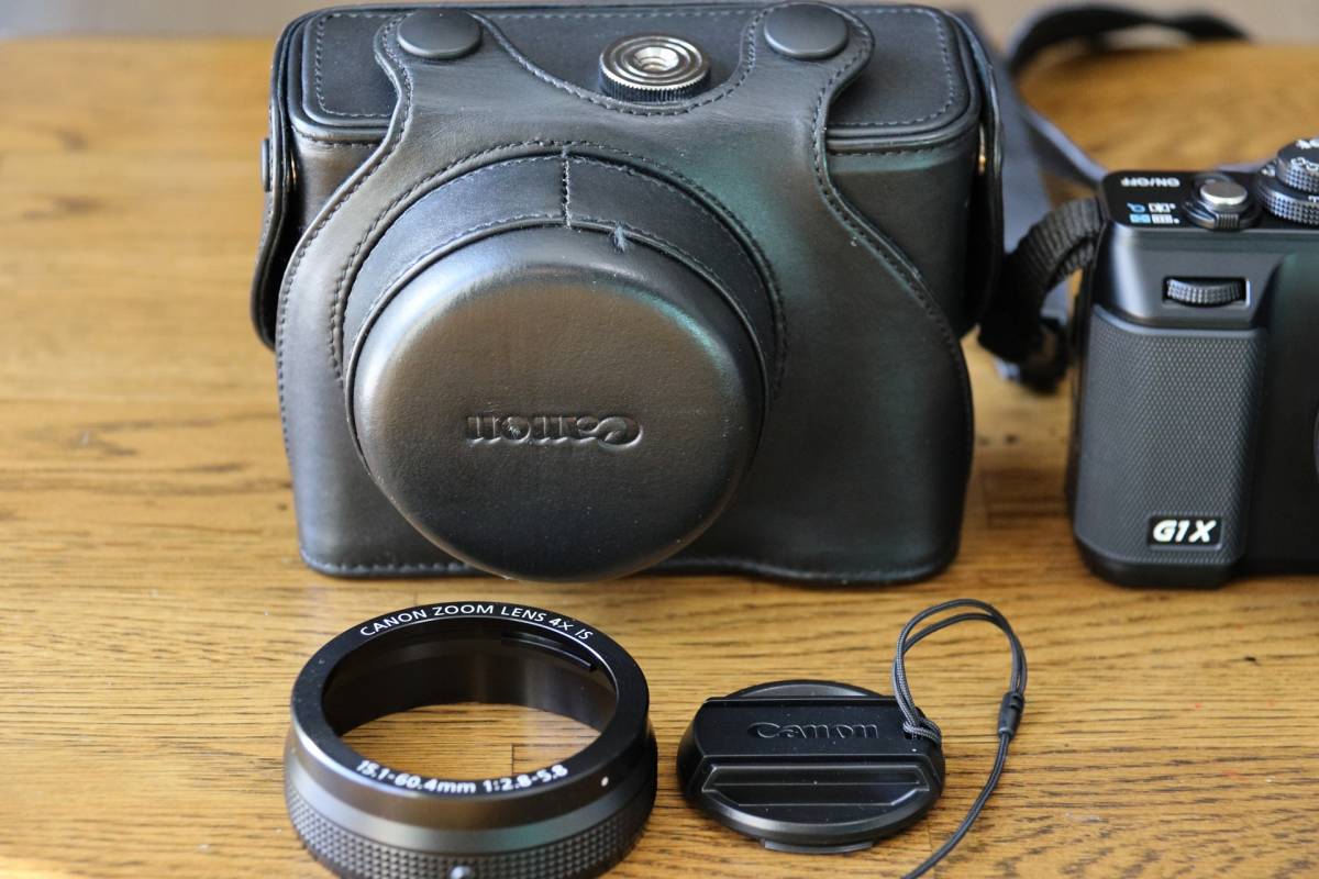 美品】Canon PowerShot G1X 純正ケースと自動レンズキャップ付 美品】Canon PowerShot G1X 純正ケースと自動レンズキャップ付