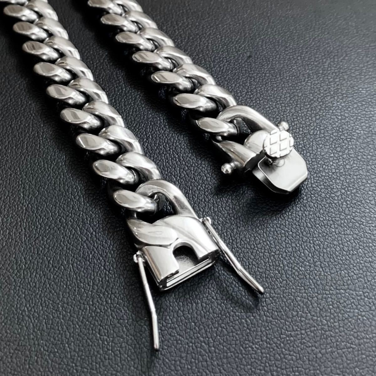 喜平ネックレス 12mm 45cm シルバー 130g ステンレス ダブルロック www