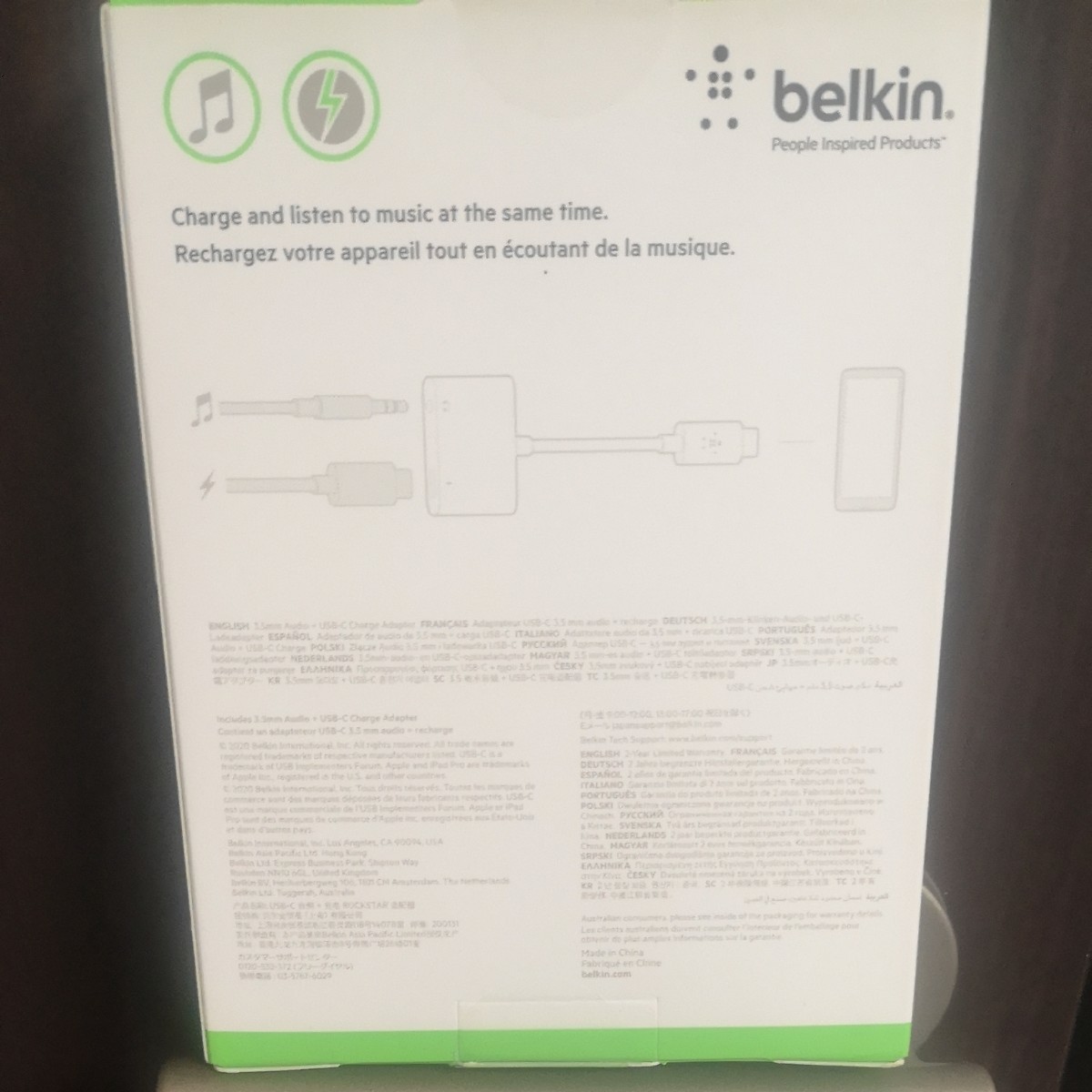 Belkin USB-C 3.5mmイヤホンジャック デュアルアダプター Andoroid スマートフォン