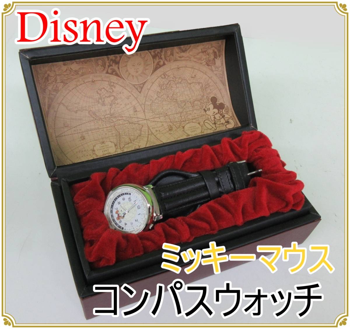 TKP2-2【未使用】⑥ SEIKO　ディズニー 腕時計　世界時計　1997 リミテッド・コレクション　ミッキーマウス コンパスウォッチ　V732-0J30