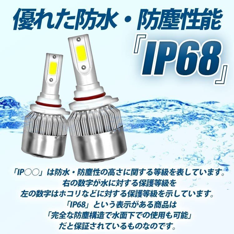 フォグランプ 黄色 イエロー ヘッドライト LED バルブ H8 H9 H11 H16 爆光 7600lm 3000K 36W 防水 防塵 汎用 明るい 車 高輝度 IP68 057_画像8