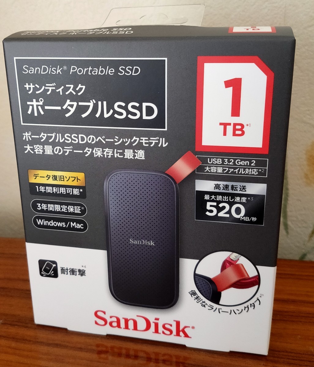 サンディスク 外付けSSD SANDISK SSD SDSSDE30-1T00-J25 1TB 新品 保証書付