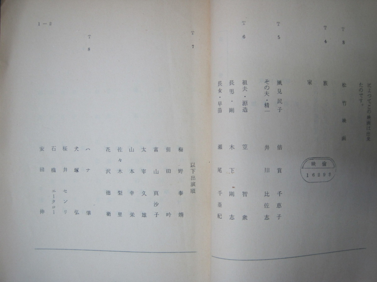 映画台本・シナリオ　「家族」全八巻　出演：倍賞千恵子ほか　昭和45年　送料無料_画像6