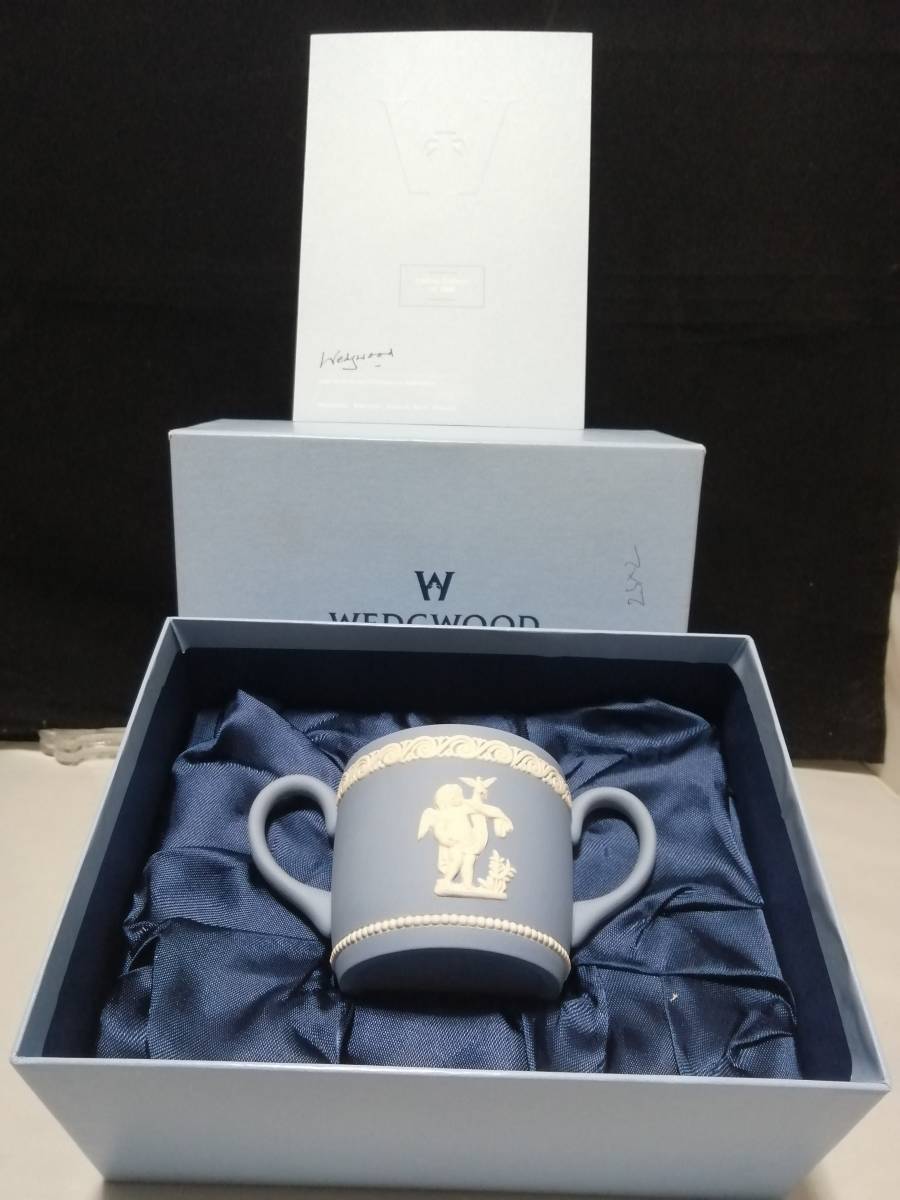 未使用◇自宅保管 ウェッジウッド ジャスパー ロイヤルバース 両手マグカップ/スープ WEDGWOOD THE ROYAL BIRTH ※箱に手書き書き込みあり