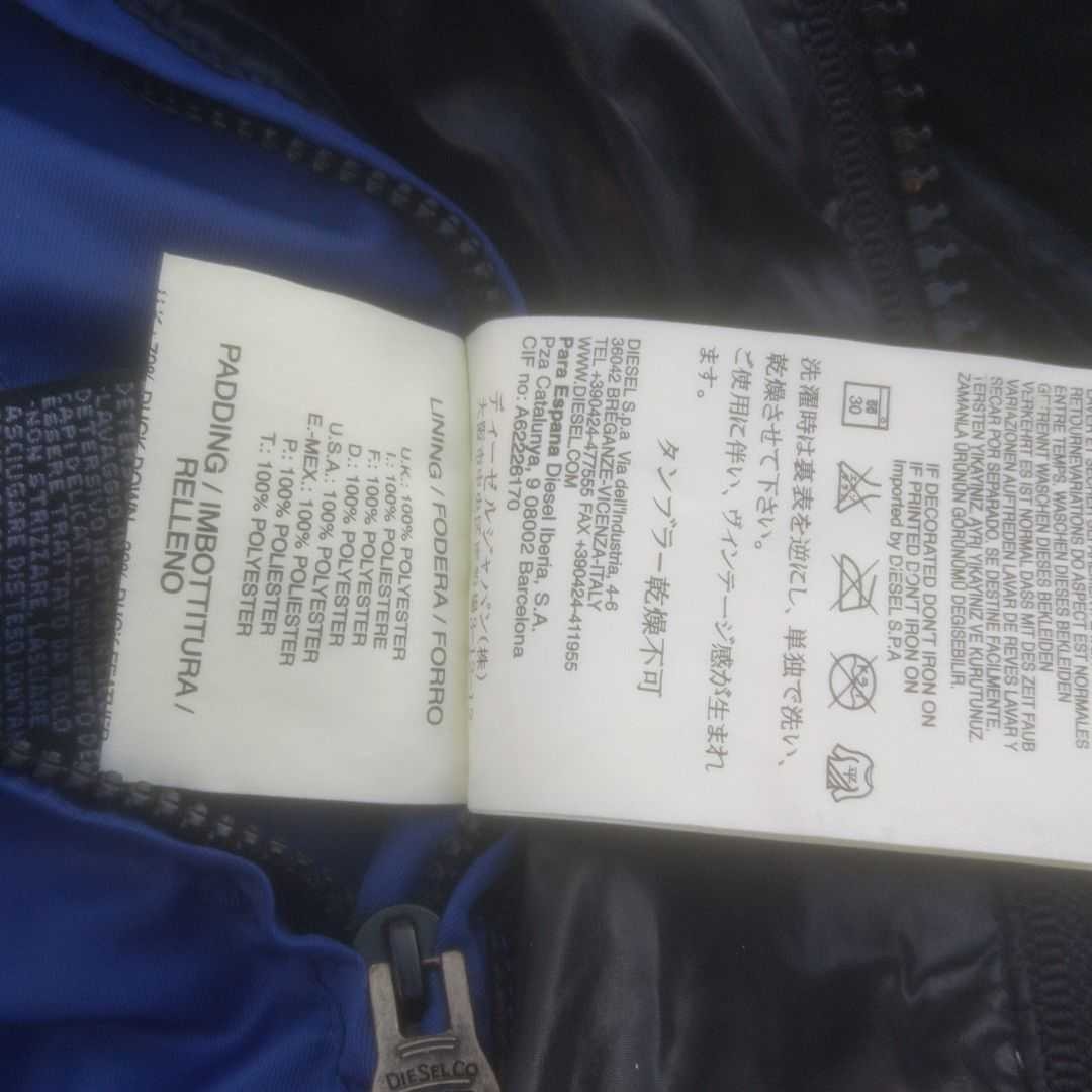 古着 DIESEL ダウンジャケット ブラック サイズS 9