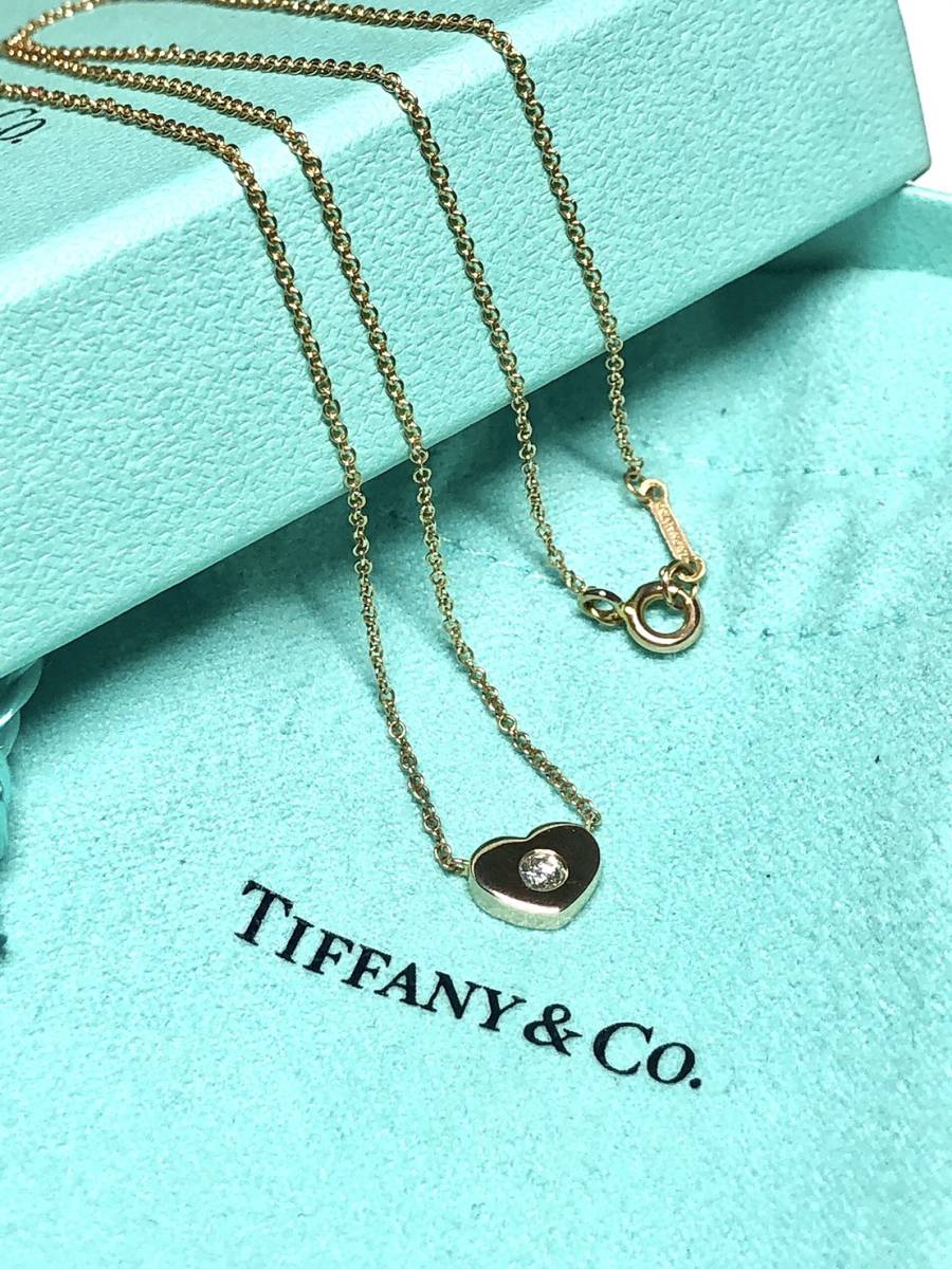 【入手困難】TIFFANY&Co ティファニー AU750 モダンハート ダイヤ 40.5cm ピンクゴールド 15