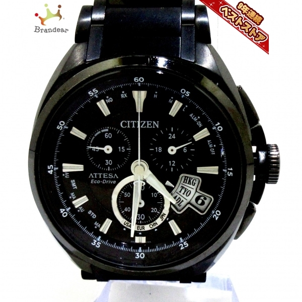国際ブランド CITIZEN 定価の88％ＯＦＦ シチズン 腕時計 ATTESA アテッサ 黒 H610-T015590 クロノグラフ 電波 メンズ