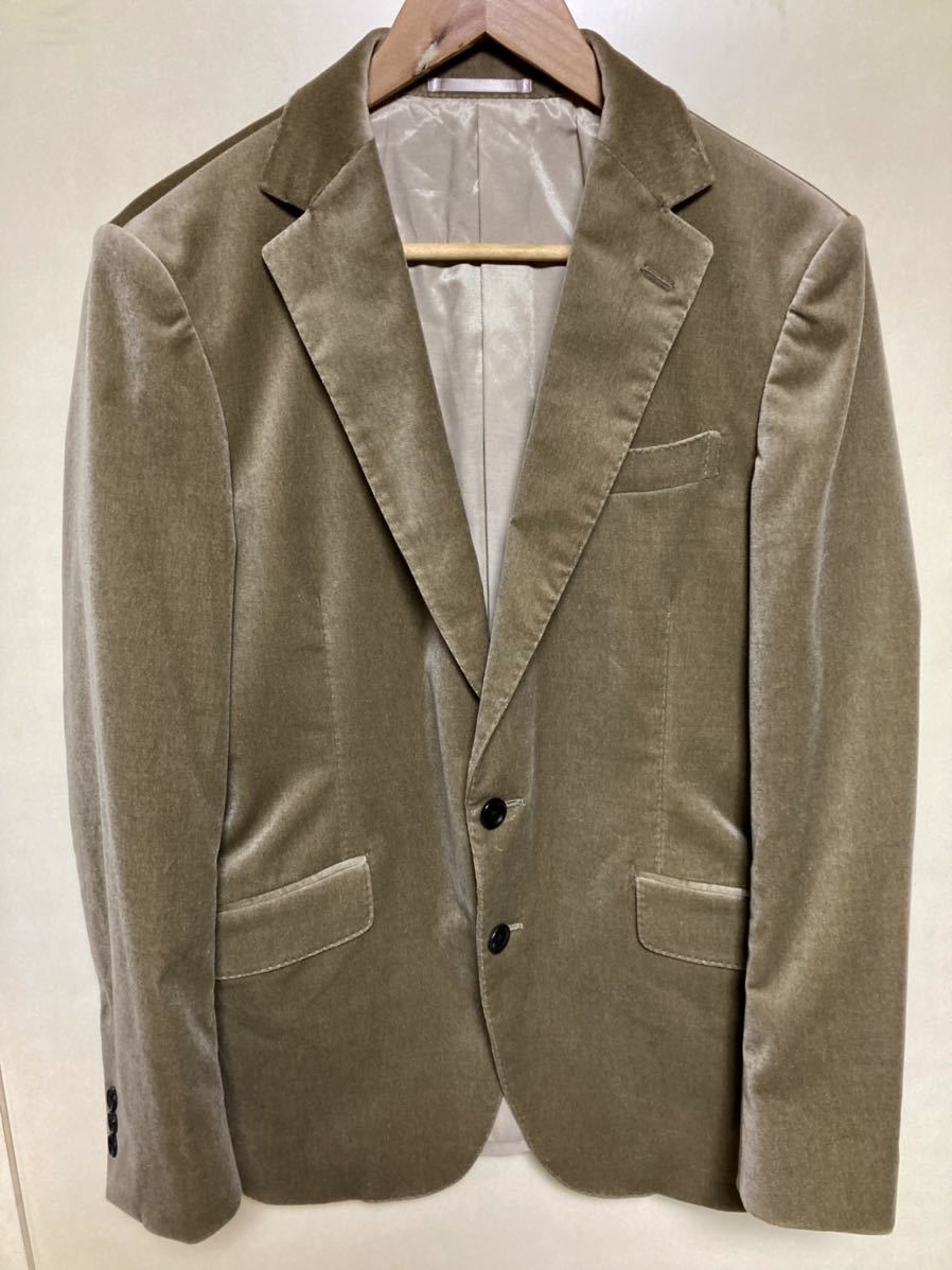 【TOMORROWLAND】ベロア テーラードジャケット サイズ46 ビジネス オフィスカジュアル トゥモローランド スーツ