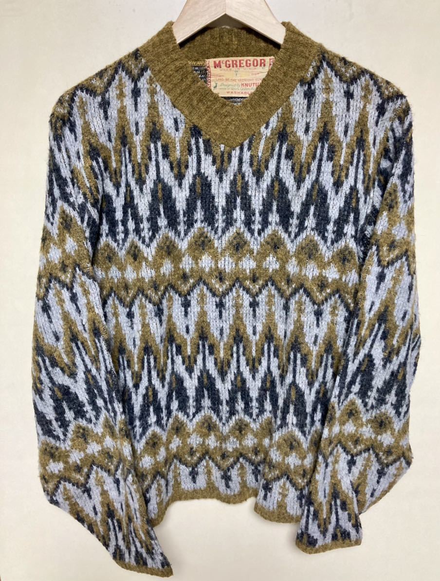 【McGREGOR】USA製 ニットセーター 40サイズ MIDNIGHT SUN vintage ヴィンテージ古着 made in USA マクレガー sweater