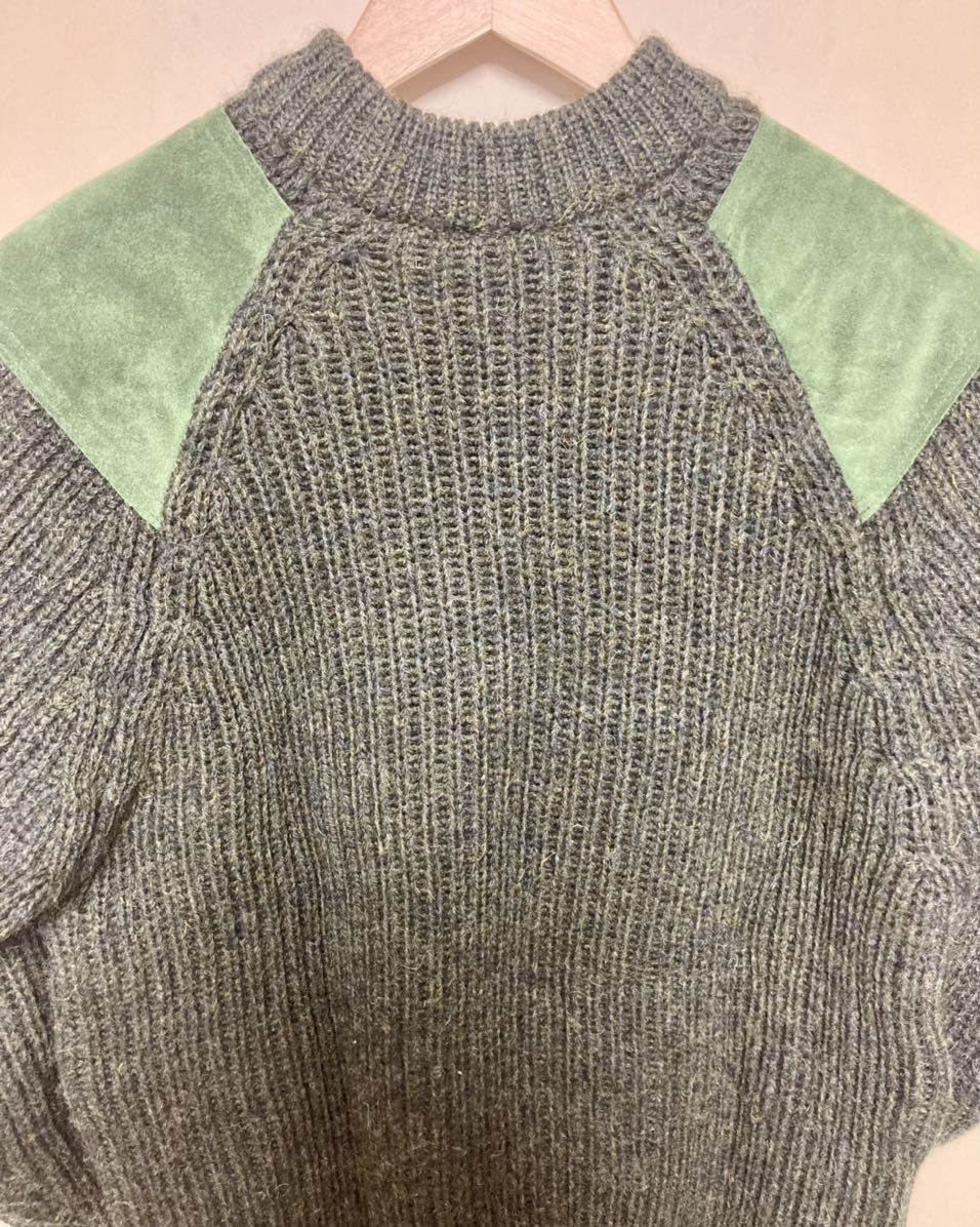 【HIGHLAND2000】made in ENGLAND ニットセーター Mサイズ wool 英国製 ハイランド エルボーパッチ sweater _画像5