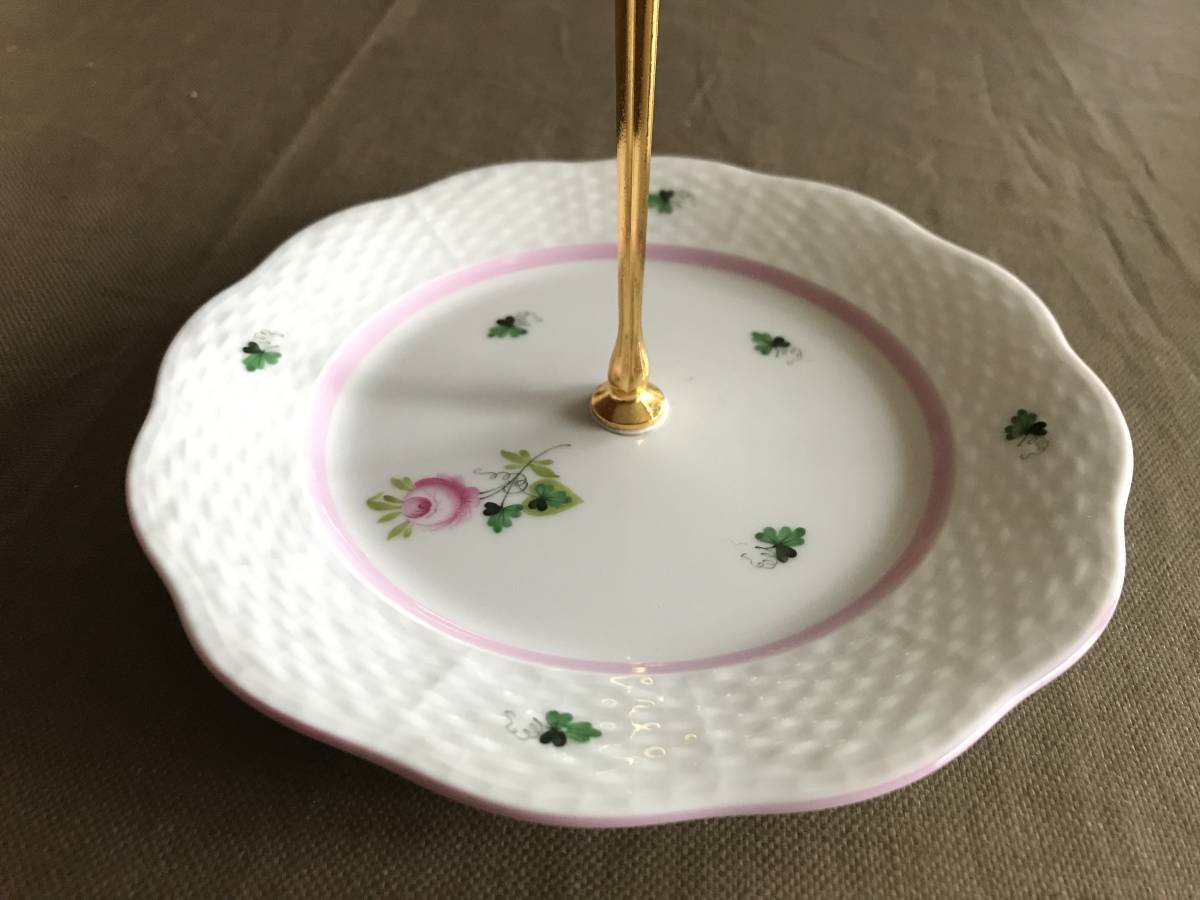 ☆ Herend ヘレンド ウィーンの薔薇 ピンク 2段 ケーキスタンド レア