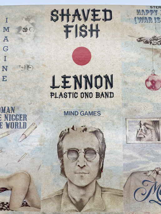 * John * Lennon John Lennon with autograph LP record search Beatles square fancy cardboard Queen CD pamphlet photograph 