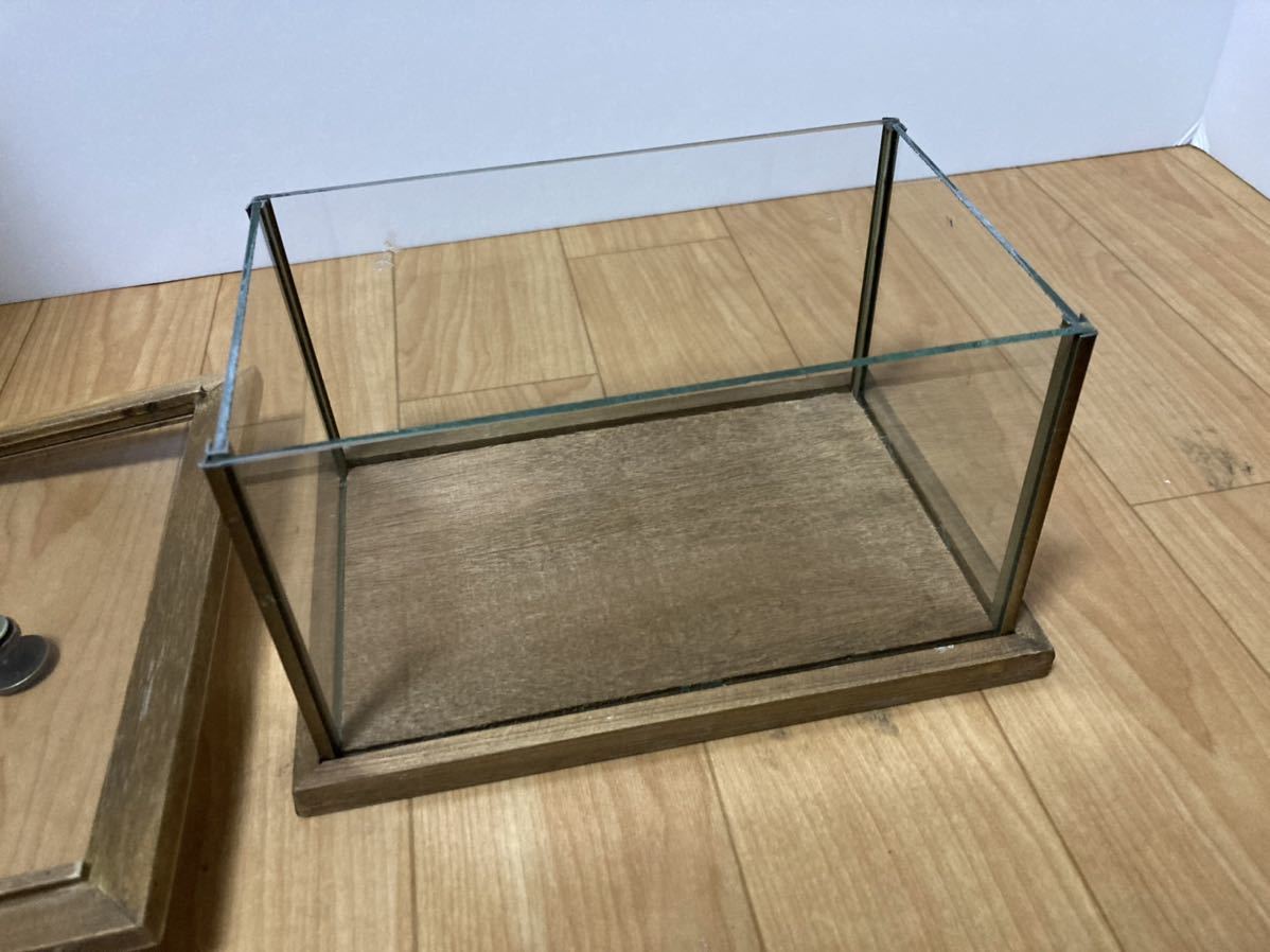 アンティーク風 木製ガラスのショーケース
