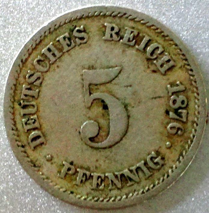 ドイツ　ワイマール共和国　1876年　5ペニッヒ　5PFENNIG_画像1