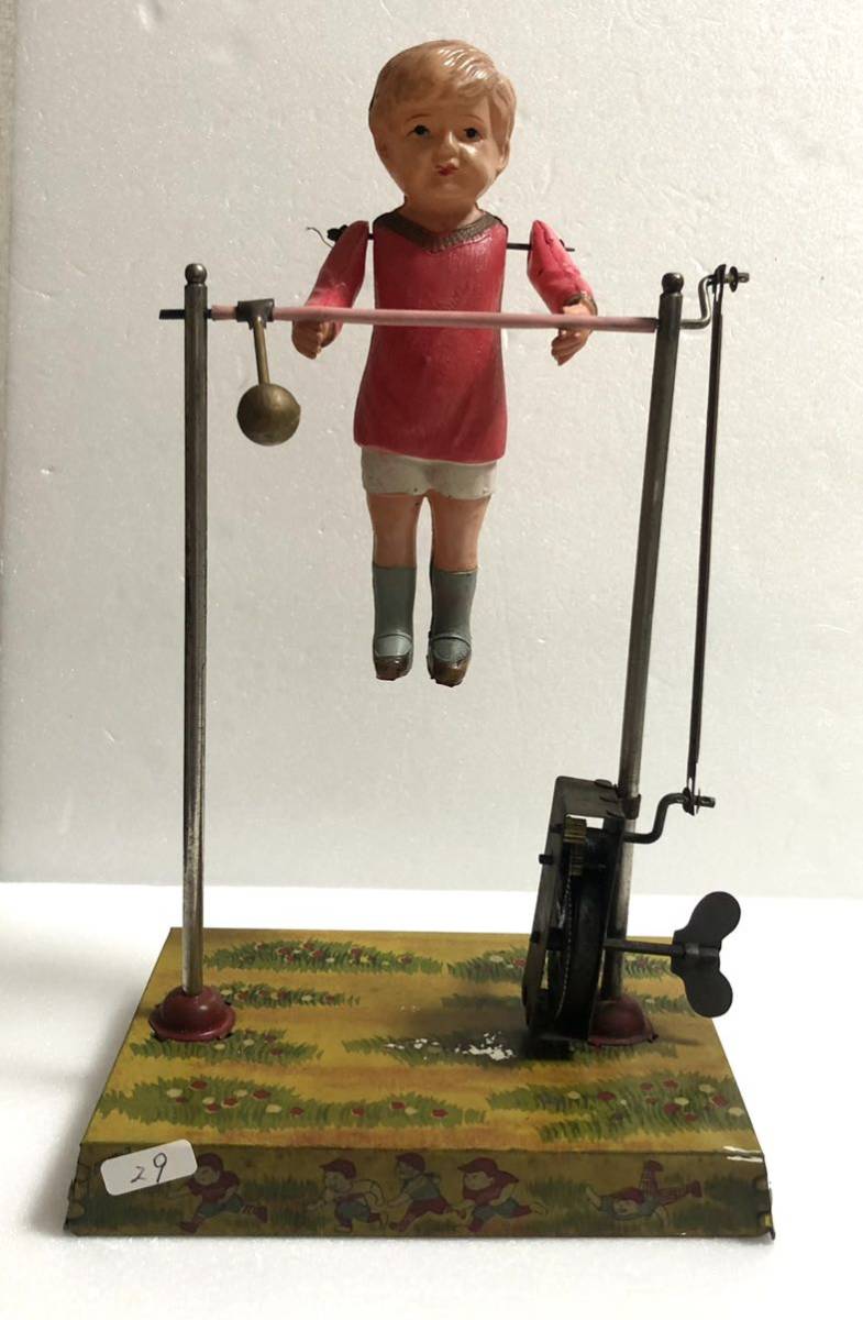 戦前 ブリキ おもちゃ 鉄棒 セルロイド人形 教育玩具 セルロイド