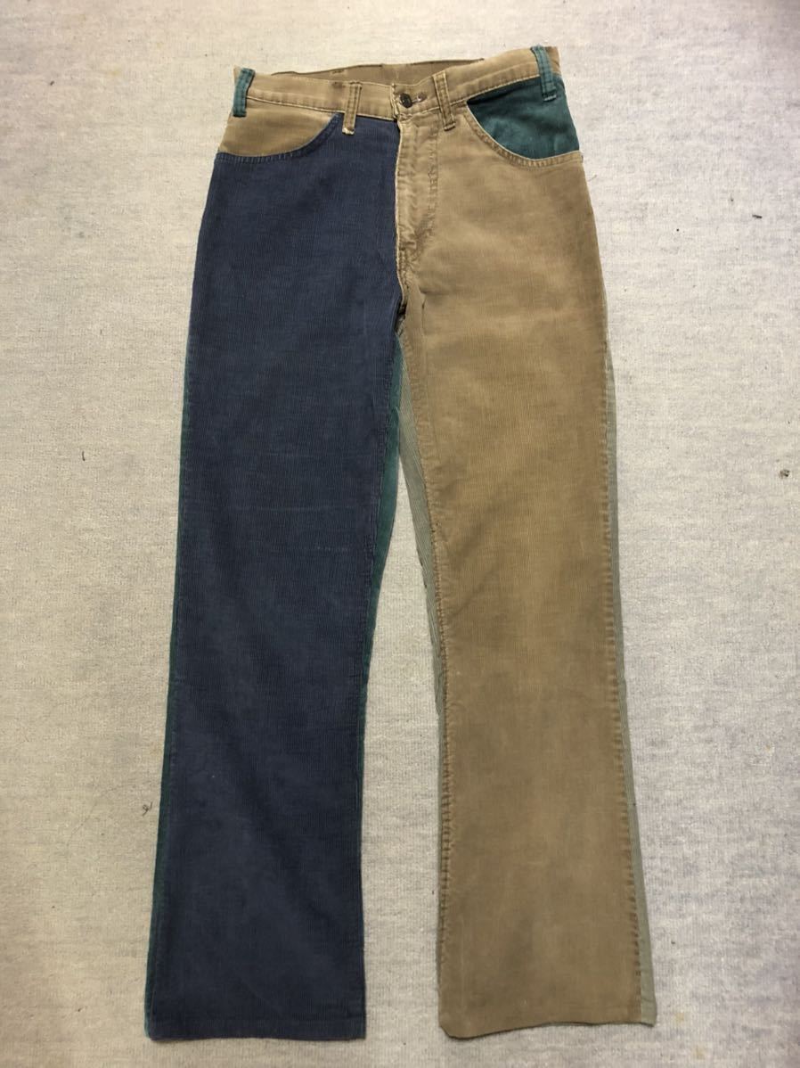 60～70s Levis コーデュロイ パンツ クレイジーパターン ボタン裏3 白タブ スモールe 42タロン ヴィンテージ デニム 60s 70s リーバイス_画像1