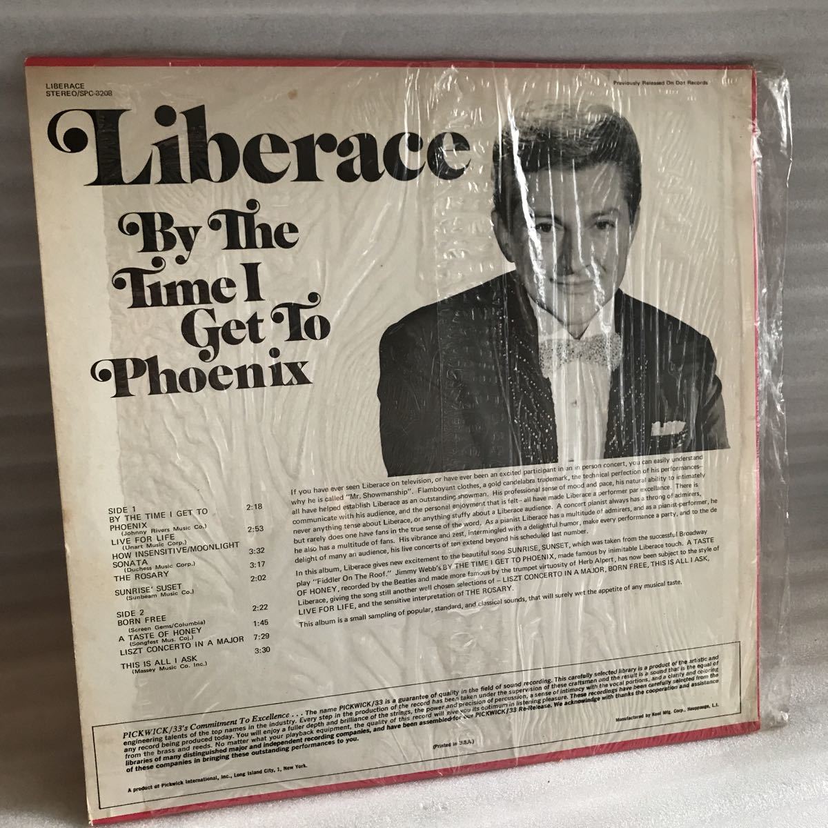 【同梱可】 LPレコード Liberace By The Time I Get To Phoenix LP レコード vinyl Long Play Record_画像2