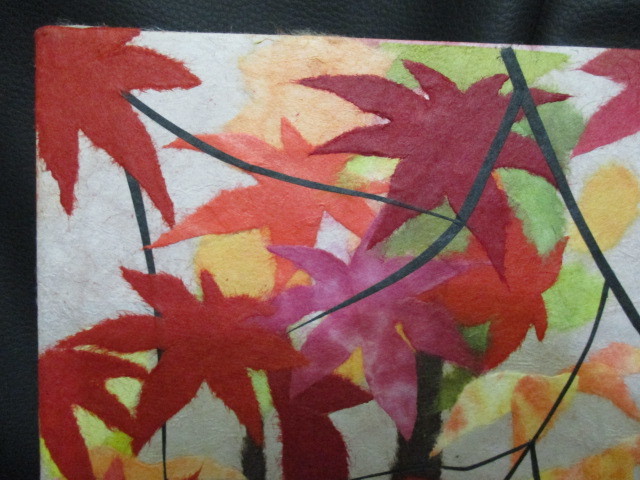 ☆工芸画☆はり絵☆『紅葉』☆◯以?☆ちぎり絵☆風景画☆サイン ☆工芸画☆はり絵☆『紅葉』☆◯以?☆ちぎり絵☆風景画☆サイン