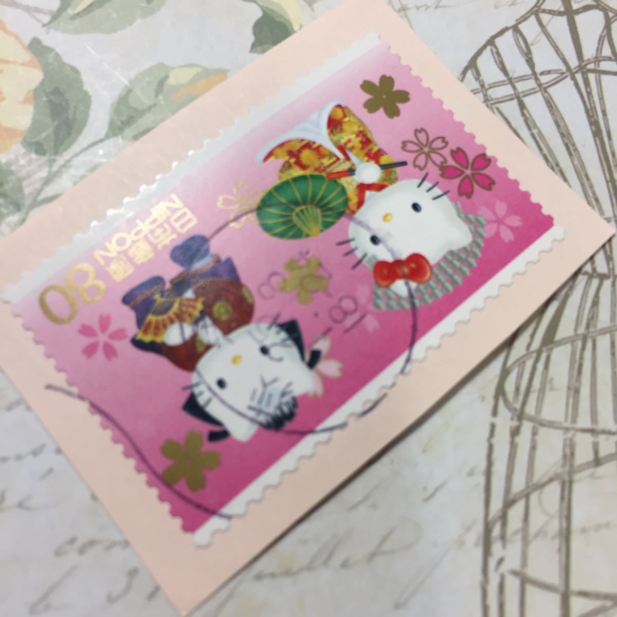 使用済み 80円切手 ハローキティ 歌舞伎 満月印_画像5