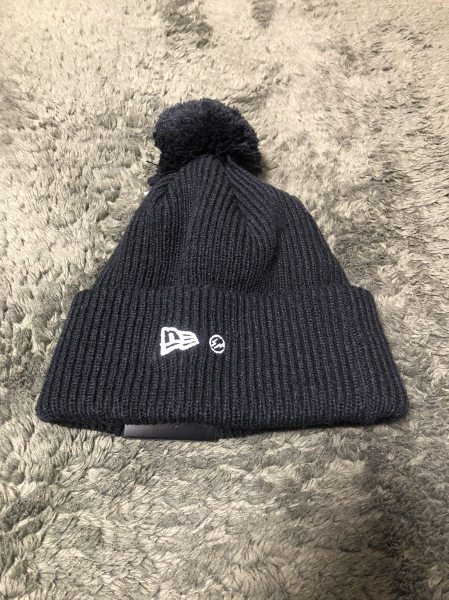 NEW ERA FRAGMENT DESIGN BLACK POMPON KNIT RIB ニューエラ フラグメント デザイン ブラック ニット 黒  CAP Beanie キャップ ビーニー