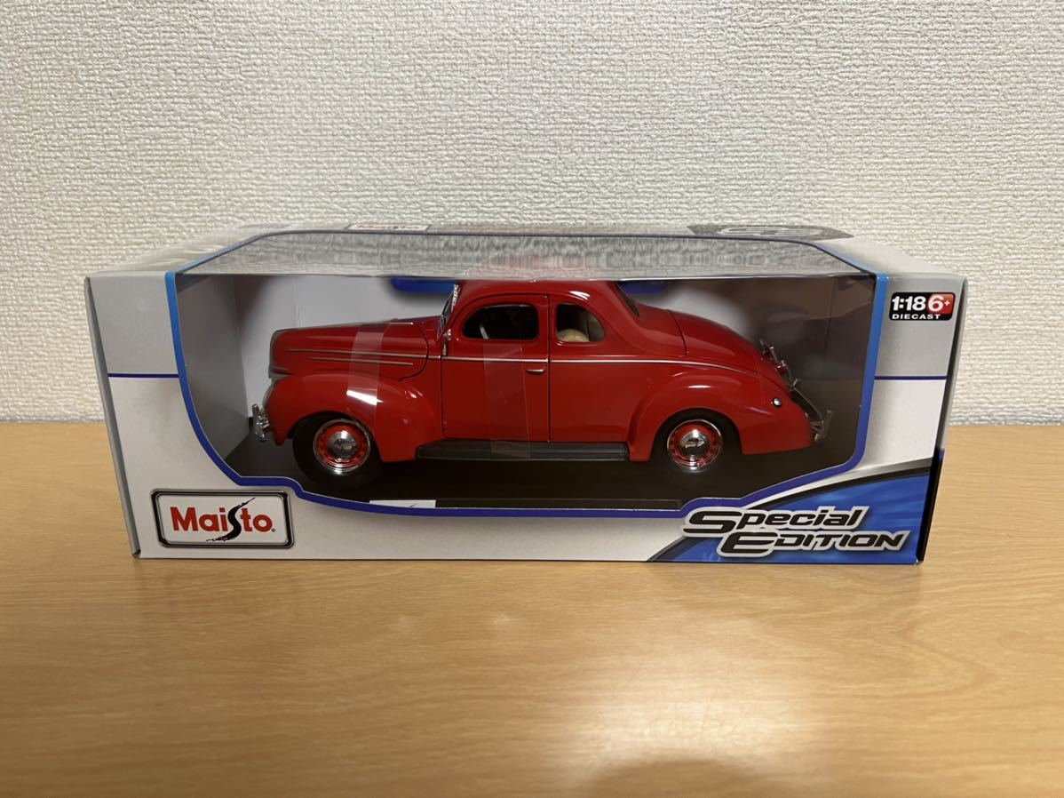 Maisto 1939 Ford Deluxe Coupe 赤 DIECAST Special Edition 1/18 マイスト ミニカー 新品 未使用品 未開封
